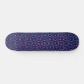 Retroblauw en roze patroon persoonlijk skateboard (Horizontaal)