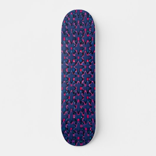 Retroblauw en roze patroon persoonlijk skateboard (Voorkant)