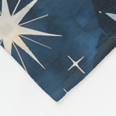 Retroblauw starburst patroon fleece deken (Hoek)
