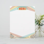 Retroblauwe maïs Mexicaans menu letterhead (Staand voorkant)