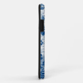 Retroblauwflorpatroon Case-Mate iPhone Case (Achterkant/rechts)