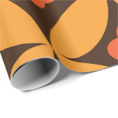 Retrobloem in het oranje cirkelblad van de middels cadeaupapier (Rol Hoek)