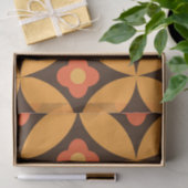 Retrobloem in het oranje cirkelblad van de middels tissuepapier (Geschenk)