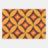 Retrobloem op Mid Century Circles Sinaasappel Inpakpapier Vel (Voorkant 2)