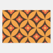 Retrobloem op Mid Century Circles Sinaasappel Inpakpapier Vel (Voorkant)