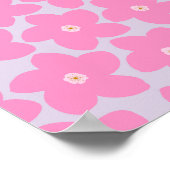 Retrobloem roze en Paarse Poster (Hoek)