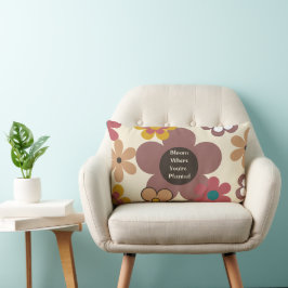 Retrobloemen "Bloeien waar je geplant bent" Kussen