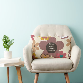 Retrobloemen "Bloeien waar je geplant bent" Kussen