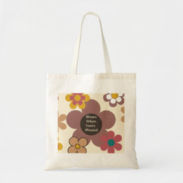 Retrobloemen "Bloeien waar je geplant bent" Tote Bag