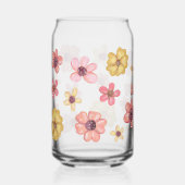 Retrobloemen Bloemen  botanische Schattigee naam Blikvorm Glas (Voorkant)