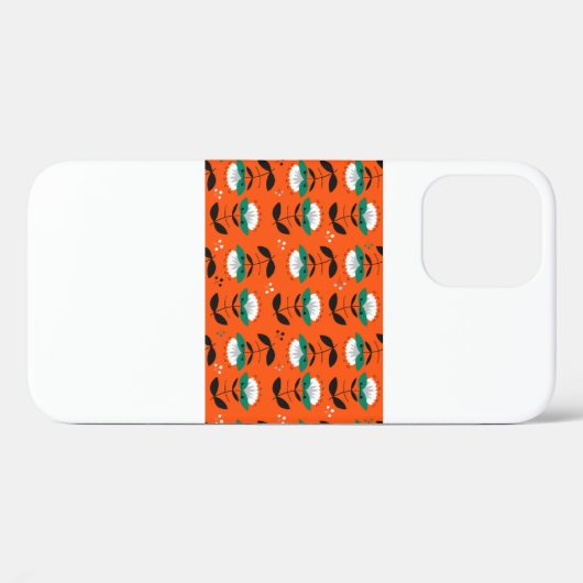 Retrobloemen en bladeren naadloos. Case-Mate iPhone case (Achterkant (horizontaal))