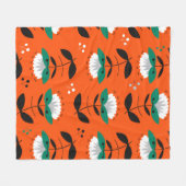 Retrobloemen en bladeren naadloos. fleece deken (Voorkant (Horizontaal))