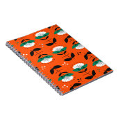 Retrobloemen en bladeren naadloos. notitieboek (Rechterzijde)