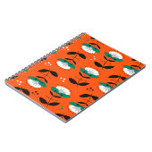 Retrobloemen en bladeren naadloos. notitieboek (Linkerzijde)