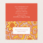 Retrobloemen gevouwen Visitekaartje  (Buitenkant ongevouwen)