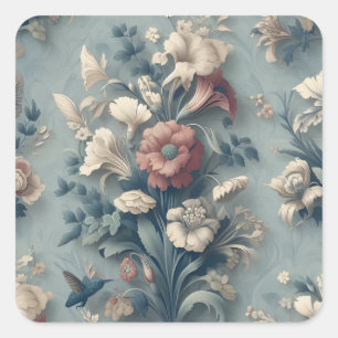 Retrobloemen & Klassieke Patronen Vierkante Sticker