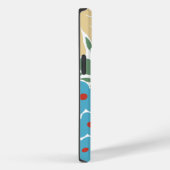 Retrobloemenpatroon monogram Initiaal Case-Mate iPhone Case (Achterkant / Rechts)