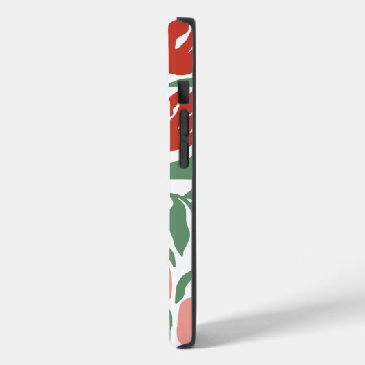 Retrobloemenpatroon monogram Initiaal Case-Mate iPhone Case (Achterkant / Links)