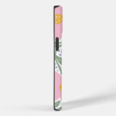 Retrobloemenpatroon monogram Initiaal Case-Mate iPhone Case (Achterkant / Rechts)