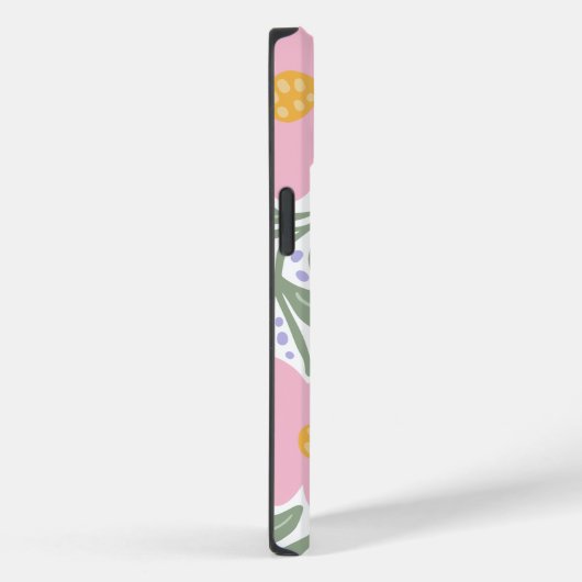 Retrobloemenpatroon monogram Initiaal Case-Mate iPhone Case (Achterkant / Rechts)