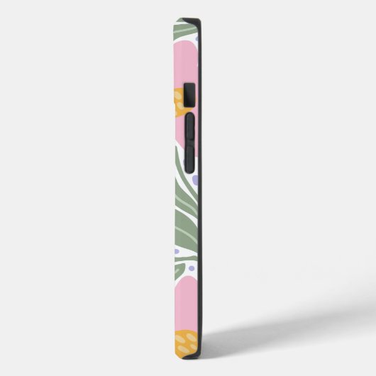 Retrobloemenpatroon monogram Initiaal Case-Mate iPhone Case (Achterkant / Links)