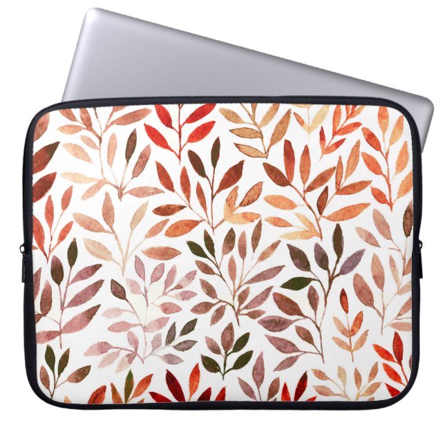 Retrobomen, waterverf naadloos patroon. laptop sleeve (Voorkant)