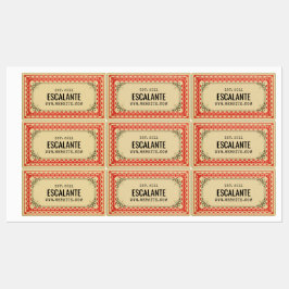Retroborder beige Brown Red getextureerd Labels