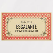 Retroborder beige Brown Red getextureerd Labels (Design 2)