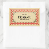  Retroborder beige Brown Red getextureerd Rechthoekige Sticker (Tas)