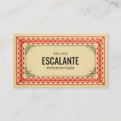  Retroborder beige Brown Red getextureerd Visitekaartje (Voorkant)