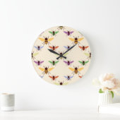 Retrobossen regenboog hommels patroon grote klok (Huis)