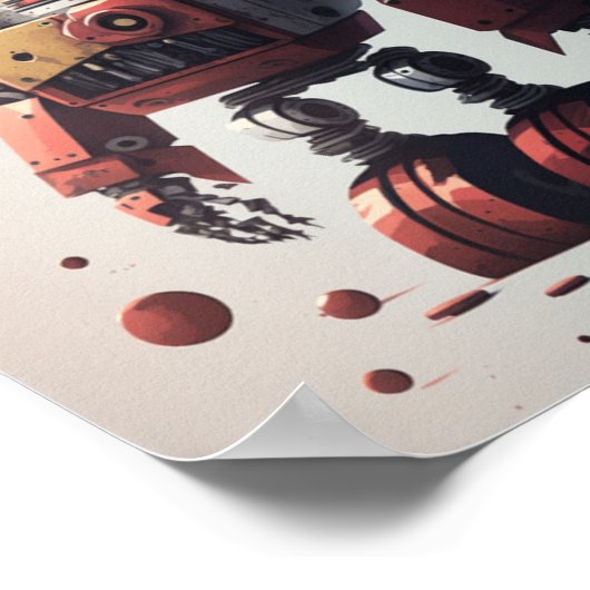 Retrobot poster - Klaar om te dienen (Hoek)