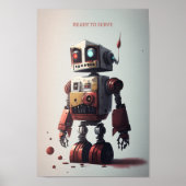 Retrobot poster - Klaar om te dienen (Voorkant)