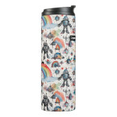 Retrobots en regenbogen Waterverf Thermosbeker (Gedraaid links)