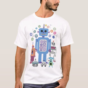 Retrobots en -tandwielen t-shirt