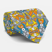 Retrobots zijn terug en willen een leuk patroon he stropdas (Opgerold)