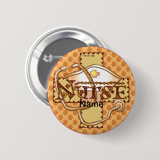 Retrobrieven verpleegster ronde button 5,7 cm (Voorkant /achterkant)