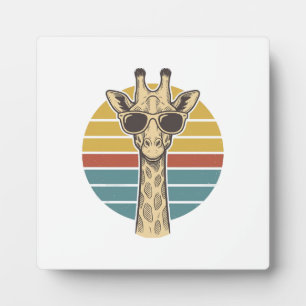 Retrobril Giraffe Zonnebril Retro Zonsondergang Ve Fotoplaat