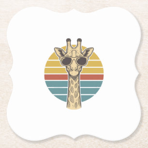 Retrobril Giraffe Zonnebril Retro Zonsondergang Ve Kartonnen Onderzetters