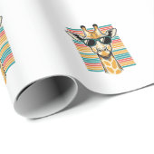 Retrobril met giraffe en strepen vector ontwerp cadeaupapier (Rol Hoek)