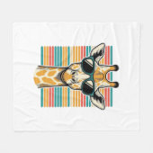 Retrobril met giraffe en strepen vector ontwerp fleece deken (Voorkant (Horizontaal))