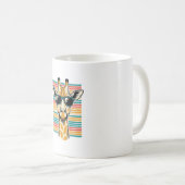 Retrobril met giraffe en strepen vector ontwerp koffiemok (Voorkant rechts)