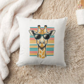 Retrobril met giraffe en strepen vector ontwerp kussen (Deken)