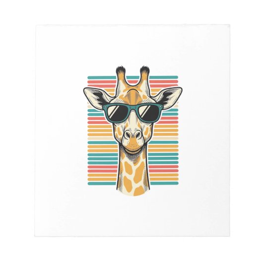 Retrobril met giraffe en strepen vector ontwerp notitieblok (Voorkant)