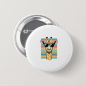 Retrobril met giraffe en strepen vector ontwerp ronde button 5,7 cm (Voorkant /achterkant)