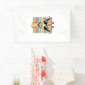 Retrobril met giraffe en strepen vector ontwerp spandoek (Insitu)