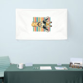 Retrobril met giraffe en strepen vector ontwerp spandoek (Beurs)