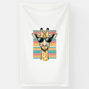 Retrobril met giraffe en strepen vector ontwerp spandoek