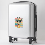 Retrobril met giraffe en strepen vector ontwerp sticker (Koffer)