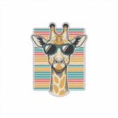 Retrobril met giraffe en strepen vector ontwerp sticker (Voorkant)